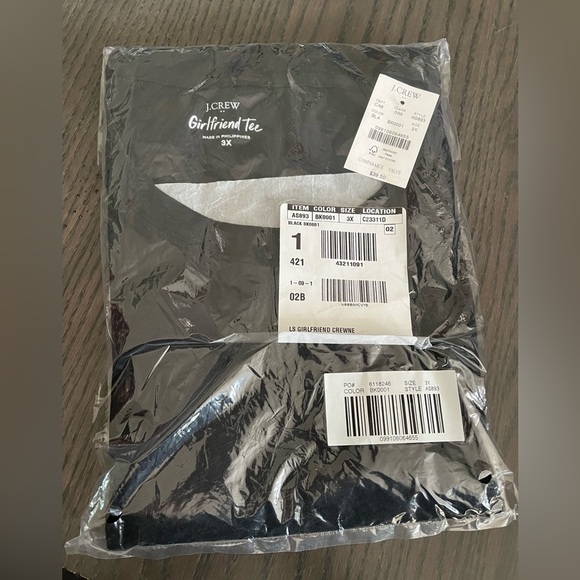 J. Crew Factory Long-sleeve crewneck girlfriend tee - Picture 2 of 3